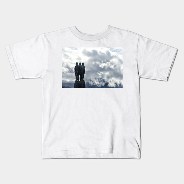 Looking towards the mountains - Commando Memorial, Spean Bridge Kids T-Shirt by richflintphoto